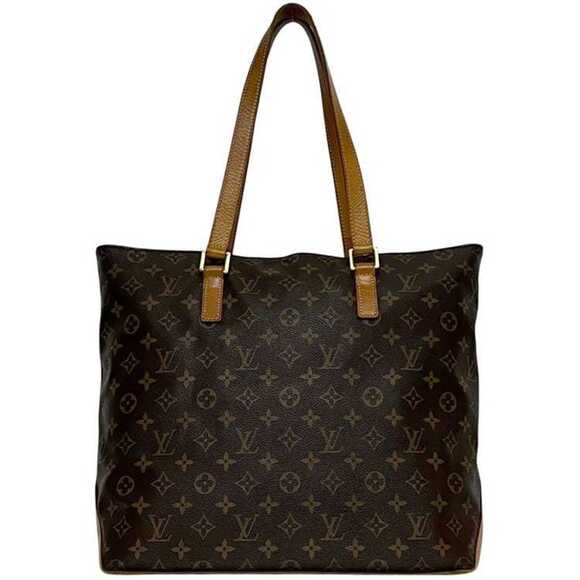 LOUIS VUITTON Authentic Brown Monogram Leather Tote Bag